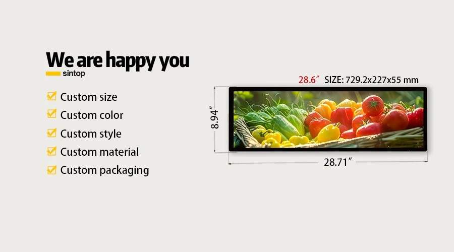 28 .6 Inch LCD Bar Display Double Face Screen Manufacturer 28 .6 Inch LCD Bar Display Double Face Screen Manufacturer